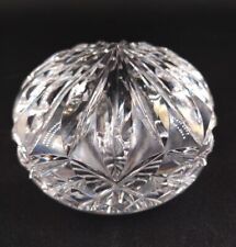 Vtg Waterford Glass Ribbed Etched Crystal Paperweight Half Dome 4