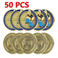 50PCS US Navy Proud Popeye Sailor Man Bronze Metal Challenge Coin Coast Guard picture