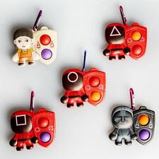 Squiid Game Pop It Keyring Simple Keychain Fidget Autism Toy Kid Adult 5PC picture