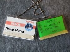 1988 NASA SHUTTLE STS26 LAUNCH NEWS MEDIA BADGES RETURN 2 FLIGHT POST CHALLENGER picture