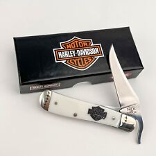 CASE XX RussLock Harley-Davidson White HANDLE Pocket Knife #52249 picture