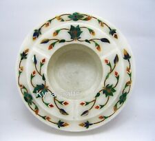 5 Inches Round Marble Cigar Holder Malachite Stone Inlay Work Ashtray for Hotel picture