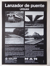 5/1985 PUB KRUPP MAN BRIDGE BRIDGE LEGUAN ARMY TRUCK ORIGINAL SPANISH AD picture