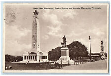 1928 Naval War Memorial Plymouth UK England 10 Cents Postage Due Postcard picture