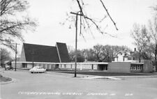 Automobiles Congregational Church Spencer Iowa 1950s RPPC Photo Postcard 9108 picture