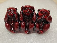 Resins Miniature 3 Wise Monkeys Hear See Speak No Evil Figurine picture
