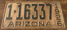 Vintage 1926 Arizona License Plate 1-16337 Maricopa County Original Paint picture