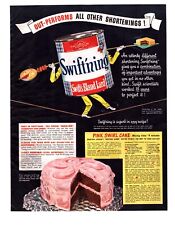 Vintage Print Ad 1947 Swift'ning Swift's Bland Lard Recipe Pink Swirl Cake picture