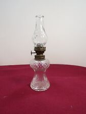 P & A MFG CO ACORN ANTIQUE MINIATURE OIL LAMP CLEAR TWISTED GLASS 8