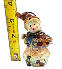 3-inch Snowman Figurine Ceramic/Porcelain Decorative Collectible Grannycore picture