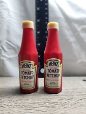 Vintage Heinz Tomato Ketchup Plastic Bottle Salt and Pepper Set picture