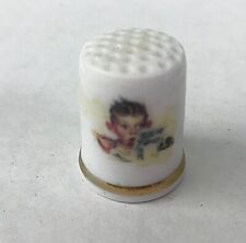 Vintage Norman Rockwell Day in the Life of A Boy Porcelain Sewing Thimble Japan  picture