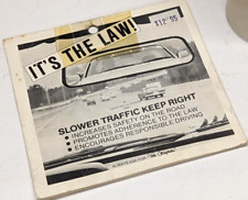 Vintage SLOWER TRAFFIC KEEP RIGHT windshield smoked sunshade NOS 1985 RARE picture