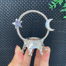 1pcs Silver Metal Base Stand Holder Moon&Star 30-40mm Crystal Sphere Egg Random picture