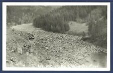 Log Jam on the Clearwater River, Idaho BW RPPC picture