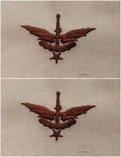 2 Pack Air Force Freefall HALO Jump Wings Senior Award Desert Tan Sew-On Patches picture