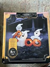 Gemmy 8ft 3 Ghost Boo  Halloween inflatable, Light Up, Sealed picture