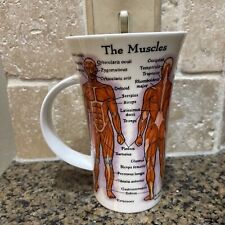 DUNOON THE HUMAN BODY SKELETON MUSCLES TALL BONE CHINA MUG JANE GOODWIN ENGLAND picture
