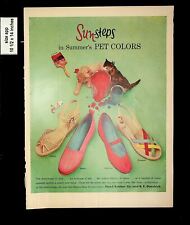 1954 Sun Steps in Summer Pet Colors Women's Hood Shoes Vintage Print Ads 9528 picture