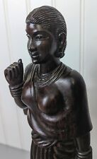 Vintage Old Antique Rosewood Fine Hand Carved Wooden Tribal Lady Figure / Statue picture