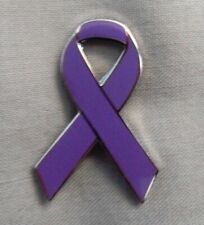 Eating Disorders Purple Awareness ribbon enamel badge. Anorexia Nervosa, Bulimia picture