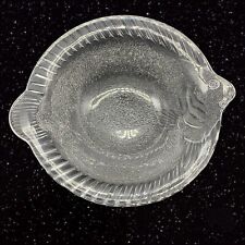 Vintage Sweden Clear Art Glass Textured Fish Plate 1.5”T 6.5”W picture