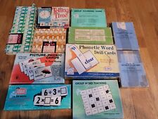 Vintage Lot Teachers Classroom Aids Learning cards Homeschool 40's 50's 60's  picture