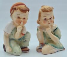 Vintage Maruri Boy & Girl Shhh Figurines picture