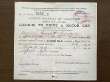 1919 CAR DRIVING LICENCE  ***(((Reproduction of the original)))*** picture
