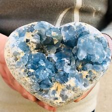 6.91lb Natural blue celestite geode quartz crystal mineral specimen healing picture