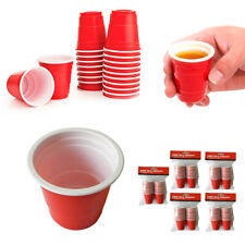 100 Mini Red Cups 2oz Plastic Shot Glasses Jelly Drink Party Disposable picture