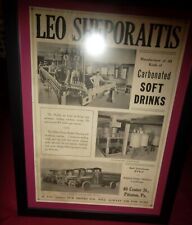 SHEPORAITIS CARBONATED SOFT DRINKS 16 X 26 FRAMED SIGN VERY VERY RARE EARLY 1900 picture