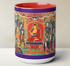 Buddhism Art Mug, Garland Sutra 1457 Buddhas Mahayana Scripture East Asian Tibet picture