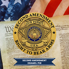 Second Amendment - Gun Permit - 2A Right To Bear Arms Lapel Pin picture