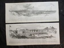 2 1896 Civil War Prints - Views of Fort Clinch, on Amelia Island, Florida, 1862 picture