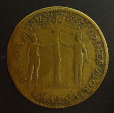 Antique Adam and Eve Medal Jesus Crucifixion Fall and Redemption of Man Medal picture