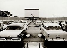 1950s DRIVE IN MOVIE Photo OLD CARS  (220-V) picture