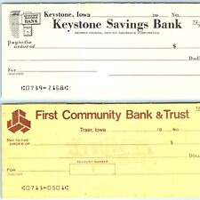 x2 LOT Iowa Bank Check Books Traer First Community, Keystone IA Savings Omaha 5V picture