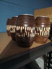 (5) Vtg Porcupine Quill & Dark Wood Cup /Mug Set (African) (Native American)  picture