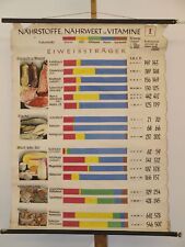 Nutrients Nutritional Value Vitamins Ernährungstipps~1960 Schul-Wandbild Poster picture