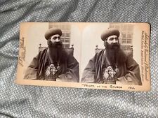 Antique Stereoview Card: Syrian Archbishop Head of Christian Church Palestine picture