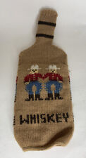 VTG Whiskey Sweater Bottle Coozie Knitted Cowboys picture