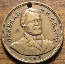 1868 General Ulysses S. Grant Fight It Out All Summer Political Campaign Token picture