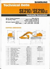 Original Samsung SE210 and SE210LC Hydraulic Excavator Technical Data Brochure picture