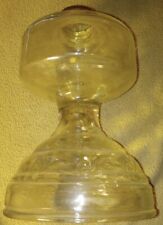 Vintage Clear Glass Footed Oil Lamp Base Only - Scroll Type Design picture