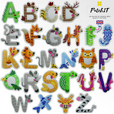 Cute Animal Alphabet Patch to Iron/Sew on Embroidered Cloth Patch Kids Learning picture