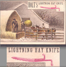 Lightning Hay Knife East Wilton Maine Farm Barn Cow Scythe Victorian Trade Card picture