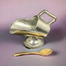 Gold-Plated Boutique Saccharine Holder Bucket & Spoon Vintage 1.75