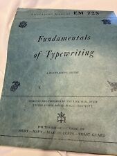 Fundamentals Of Typewriting EM725 1943 Armed Forces Education Manual by D D Less picture