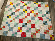 Vintage Handmade Patchwork Quilt 70’s Very Nice 78 x 64 picture
